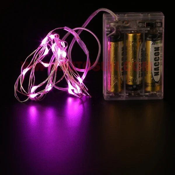 Fabrik Direkt Deal!!! 3AA Batterie Betrieben 2M 20LEDs Mini LED String Licht Wasserdicht Silber Beschichtet Kupfer Draht LED Fee Licht