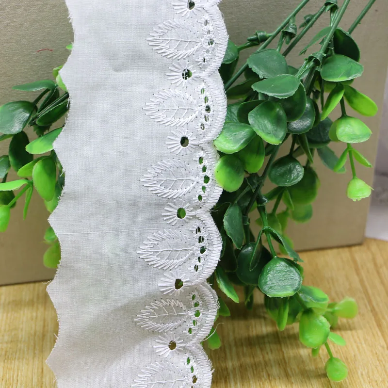 Wide 3-15 white cotton lace  fabric, DIY material garment accessories mixed size 20 yards