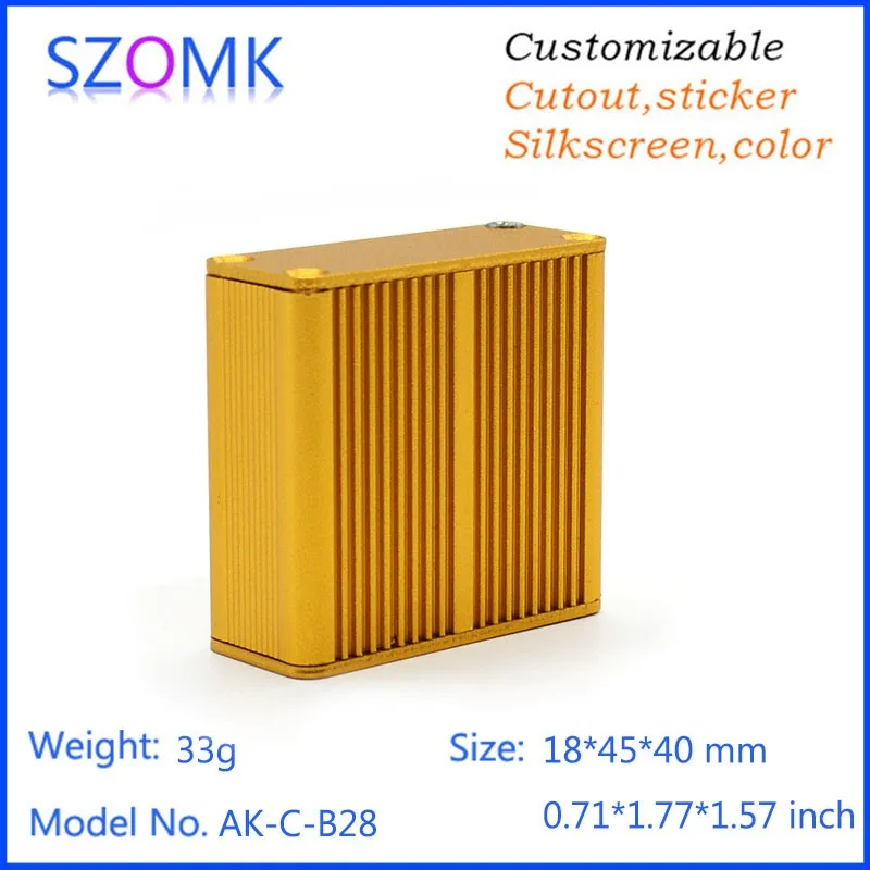 

15Pcs 18*45*40mm gold diy aluminum box enclosure electronic szomk hot sales aluminum amplifier chassis project housing case