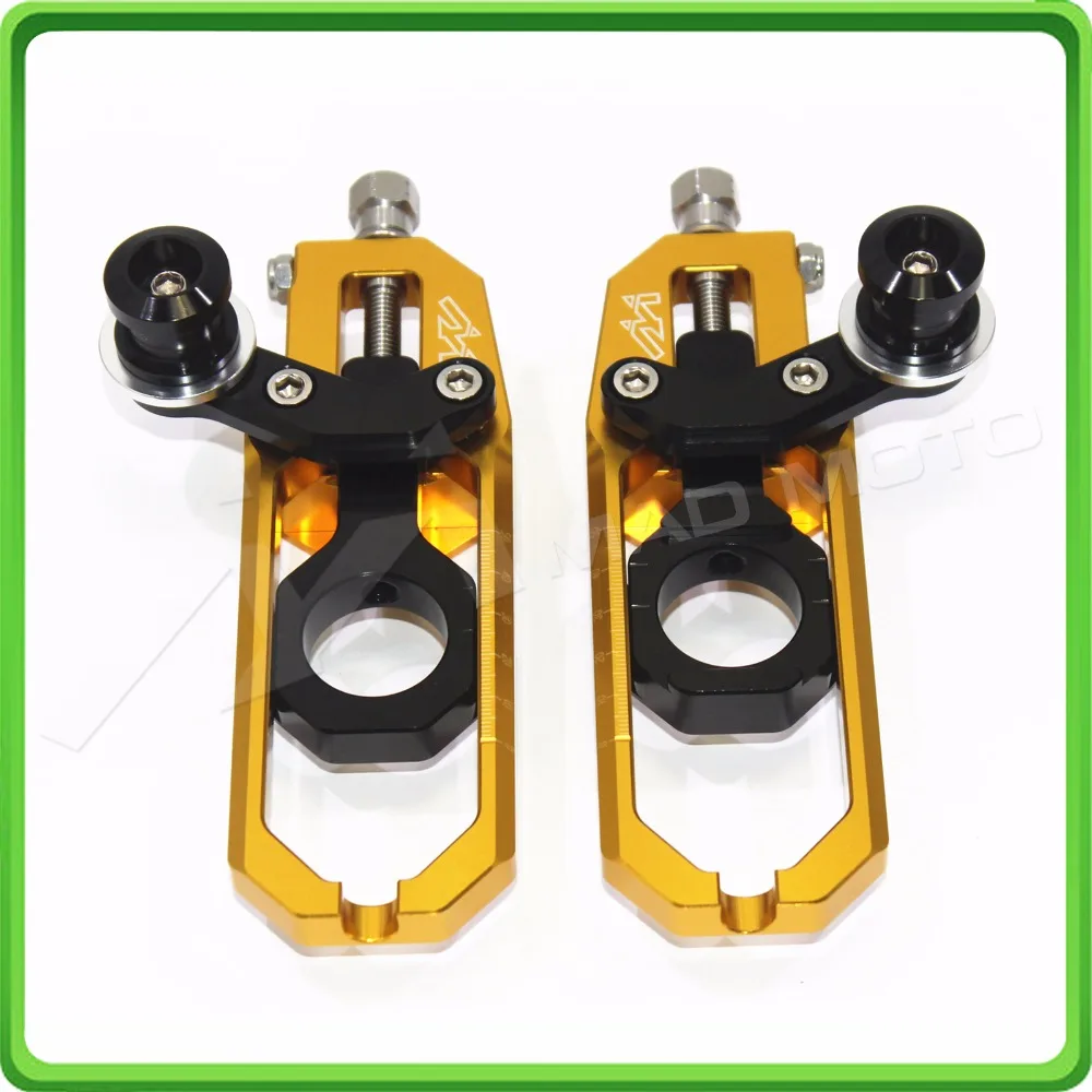 

Aluminum motorcycle Chain Tensioner Adjuster with spool fit for YAMAHA R1 YZF R1 2015 2016 2017 YZF-R1 15 16 17 Gold & Black