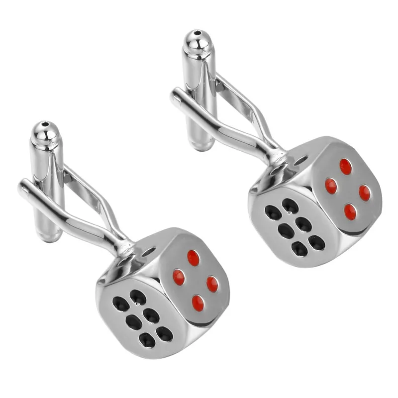 

C-MAN Luxury shirt Red dice cufflink for mens Brand cuff buttons cuff links High Quality abotoaduras Jewelry