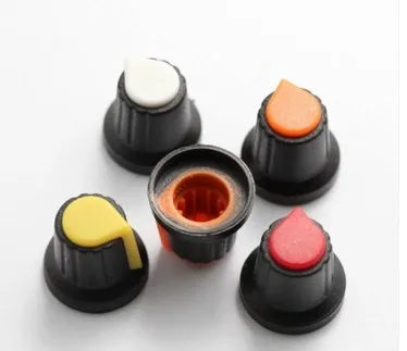 30PCS  Yellow WH148 potentiometer knob cap(copper core)Free shipping 15X17mm AG2 Yellow Orange Blue White Red 5value*6PCS=30PCS