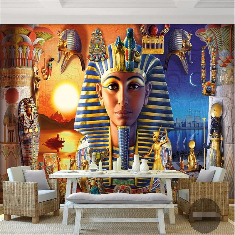 

beibehang wall paper 3d mural decor backdrop Modern Egyptian Culture Ancient Civilization art Restaurant wall papers home decor