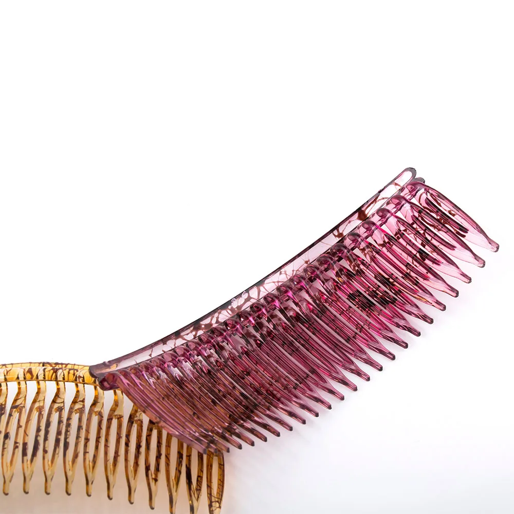 Pente de cabelo feminino de alta qualidade, pente de cabelo de plástico com 24 dentes fashion e personalidade, acessório prático para mulheres, 5.5