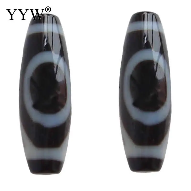 

Natural Tibetan Dzi Beads For Making DIY Fashion Jewelry Oval one-eyed & two tone Grade AAA 12x38mm Hole:Approx 2mm Sold By PC