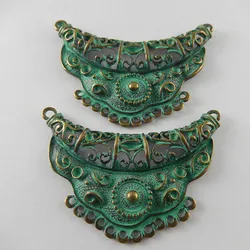 GraceAngie 5pcs Antiqued Green Bronze Tone Alloy Fashion Charm Connector Decor Jewelry Necklace Accessories Hot 67*45*6mm 52016