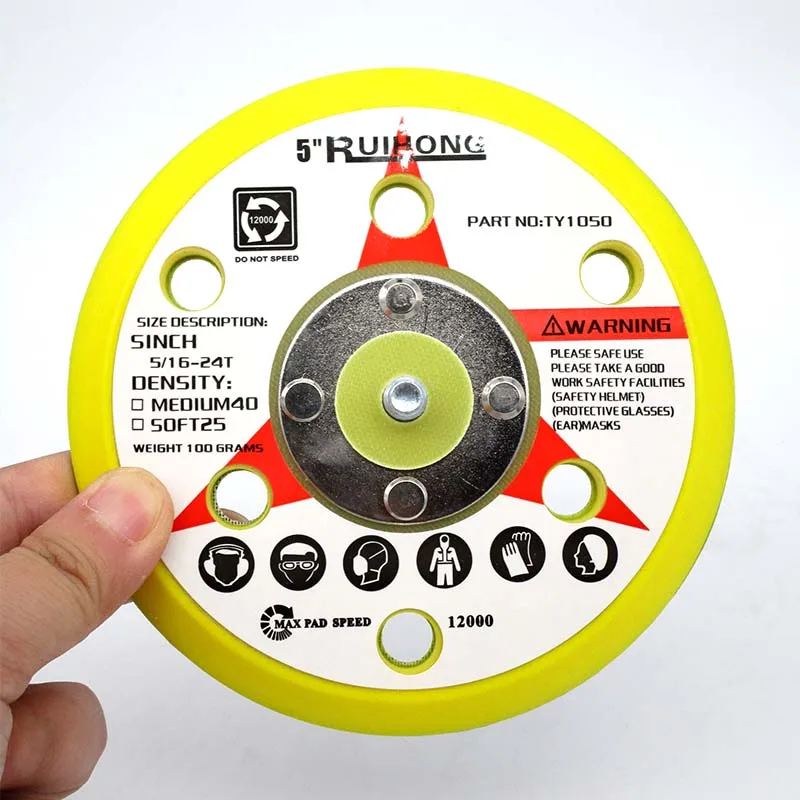 Platorello di supporto per levigatrice PSA in vinile a 6 fori da 5 pollici 5/16 "-24 accessori per utensili elettrici a filo