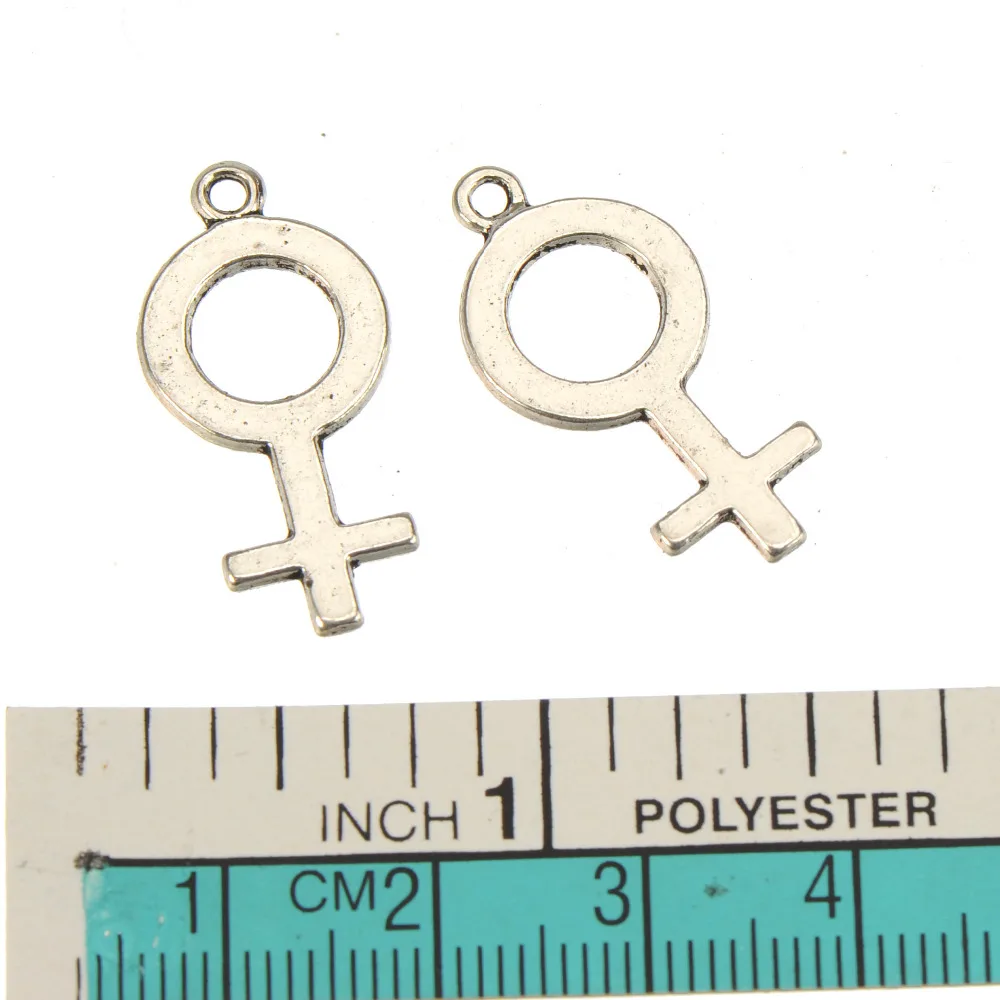 50pcs Gender Symbol Charms Female Male Pendant Silver Plated Metal Jewelry Components Bracelet Craft Material Hand Made Supplies