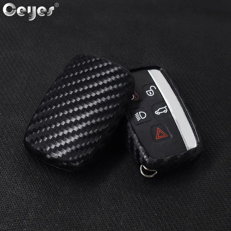 Ceyes Car-Styling Auto Key Shell Case For Land Rover Range Rover Sport Discovery 4 Freelander Carbon Fiber Covers Accessories