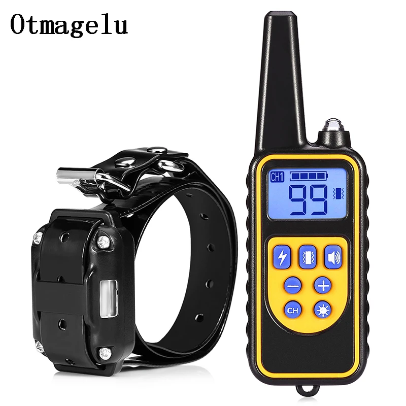 

880 Electric Dog Training Collars Waterproof Rechargeable Dog Collar With 800m Remote Control Receiver Pet Training Collars