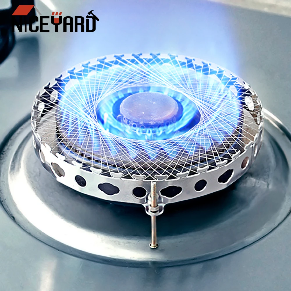Energy Saving Round Mesh Gas Stove Torch Net Pot Stand Adapter Stainless Steel Aggregate Flame Windproof Cover Stove Accessories