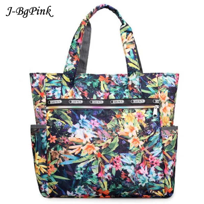 nylon Women Messenger Bags Print Floral Cross Body Shoulder Bag big Nylon Women\'s Handbag Bolsas 2022New