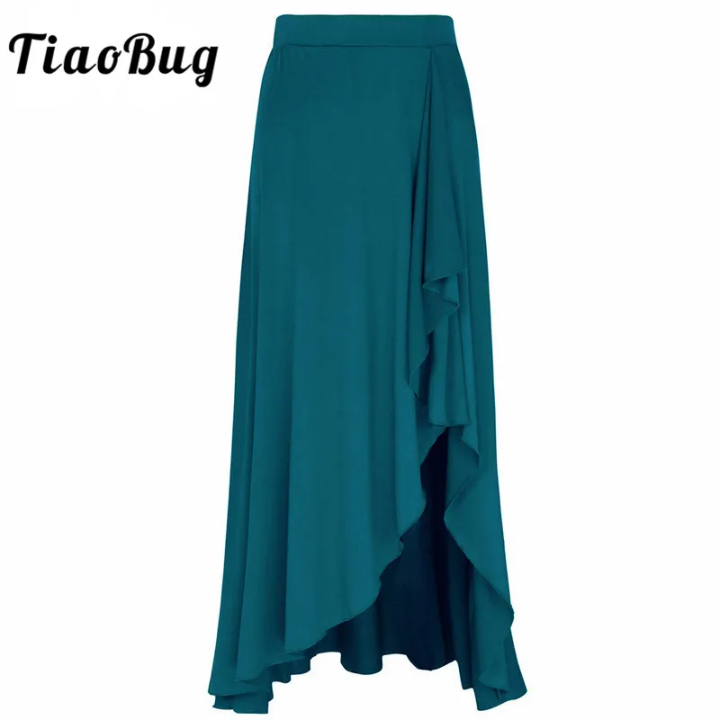 Irregular Dance Skirt for Women Long Ballet Skirt Flamenco Latin Dance Tango Sevillanas Costume Belly Dance Skirt Girl Dancewear