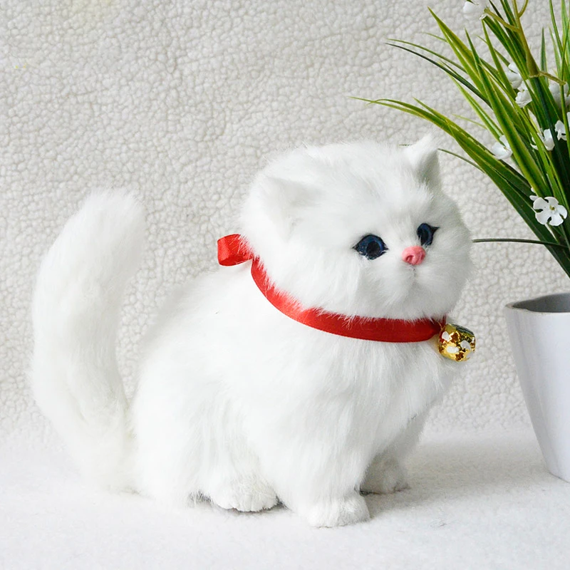 

Simulation cat plush toy doll kawaii cat model children's toys animal home decoration kids girl gifts new