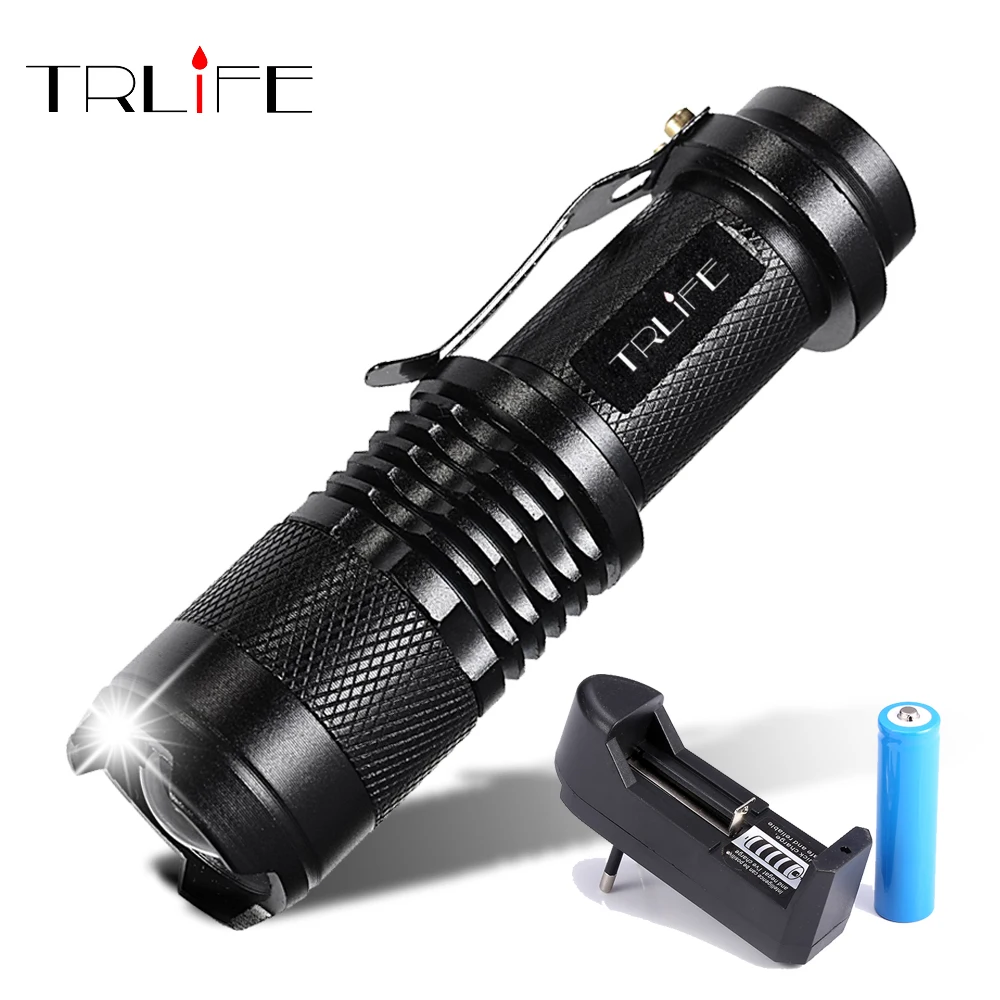 LED Flashlight Q5 T6 L2 Mini Portable Torch Adjustable Zoom Flash Light Lamp use 14500 and 18650 battery for Bike light