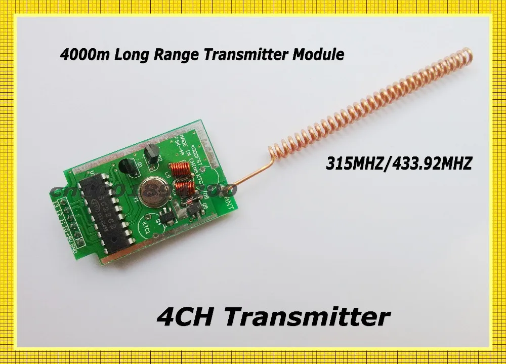 4000m Transmitter Module Long Range + Stronger Anti- Interference Ability Superheterodyne Receiver Module  315/433MHZ Far Transc