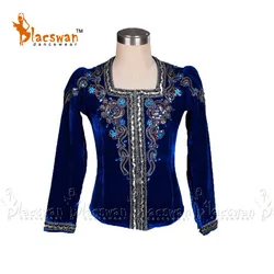 Navy BLue Velvet Custom Made Giselle Albrecht Mens Stage Professional Ballet Costumes Jacket for boy Ballerinas BT791