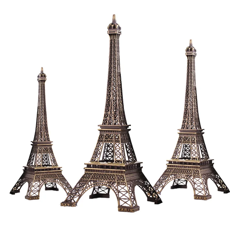 

Vintage Bronze Color Separation Design for Home and Office Decoration, Eiffel Tower, Metal Model Crafts, Large Size 48cm