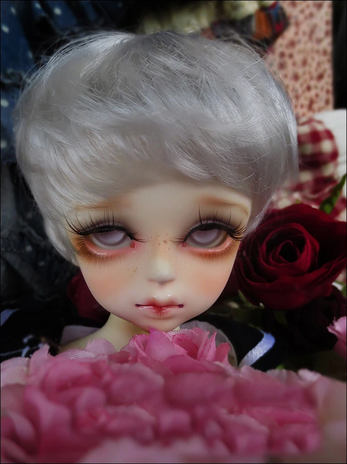 

Детская игрушка ручной работы, аксессуары для кукол 1/3 1/4 BJD/SD, парик Ea level, короткие волосы, серебристо-серый, 1 шт.