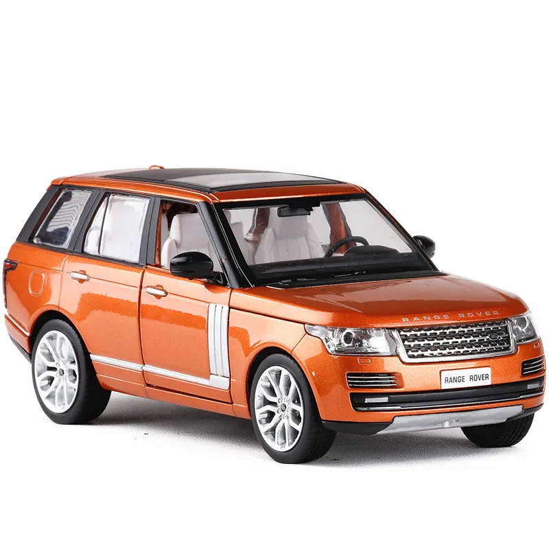 Simulação 1:24 Range Rover SUV modelo de carro liga, presente das crianças modelo de SUV, som e luz puxar para trás do carro do brinquedo do metal, frete grátis