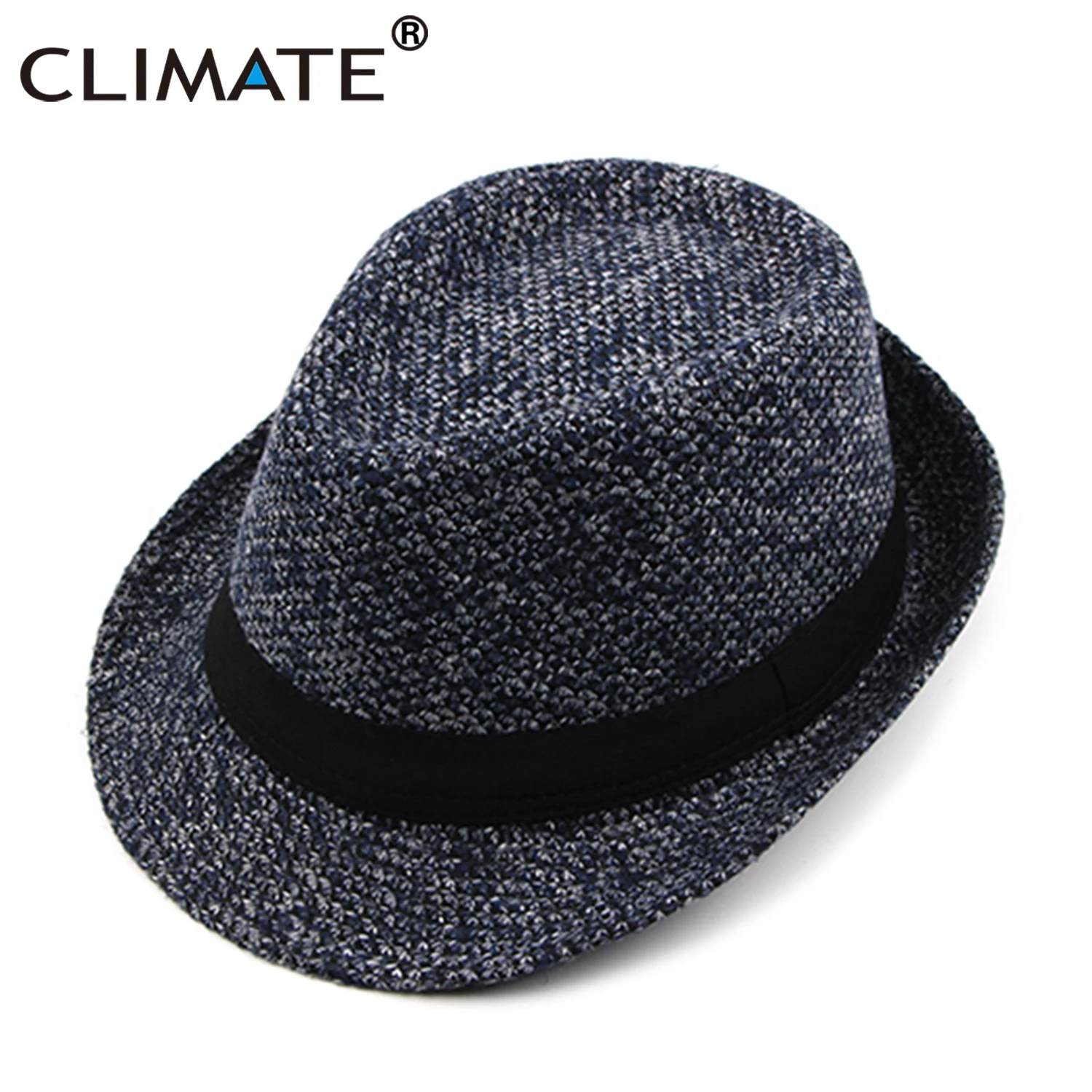 CLIMATE Mens Fedora Hat Solid Gentry Gentleman Hat Jazz Casual Formal Hats for Man Polyester Woolen Mens Fedoras Fedora Hat Cap