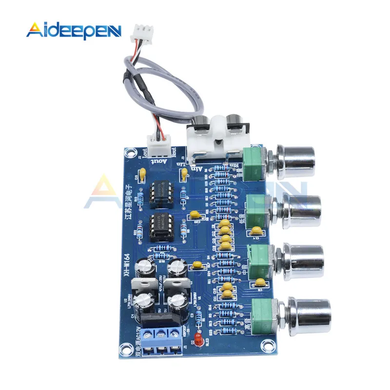 Imagem -03 - Placa Pré-amplificadora de Dois Canais Ne5532 Pré-amplificador Tonalidade Áudio 1224v ca Amplificador Interface com Cabo de Áudio 2543p
