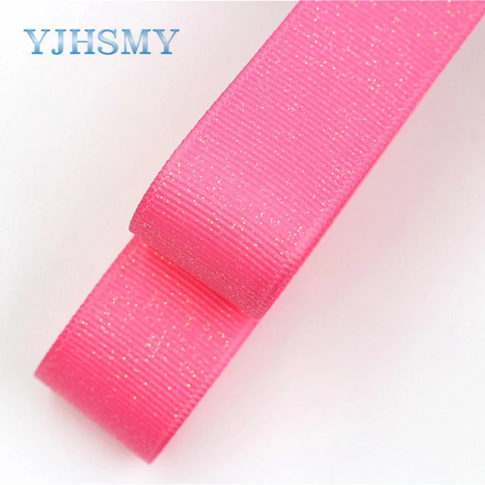 YJHSMY D-17808-694,22 mm 5 Yards Solid color flash Ribbons Thermal transfer Printed grosgrain,Wedding decoration,DIY material