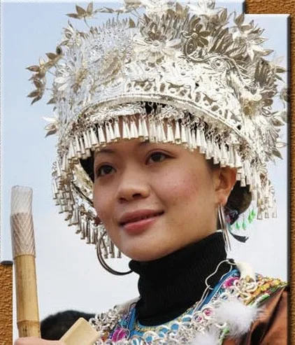 Multiple Choices Minority Group Dong Miao Silver Hat Hair Accessory with Bird Stick Stage Performance Hair Jewelry Miao Hat