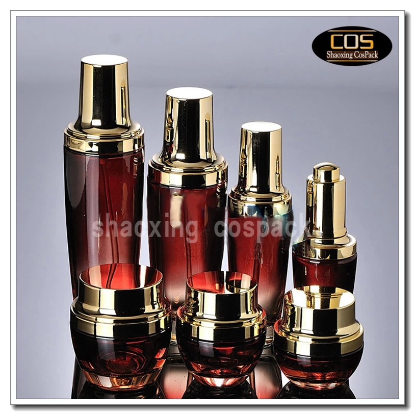 

30ml empty red glass bottle with serum pump wholesale, 1oz red glass bottle packaging for skincare