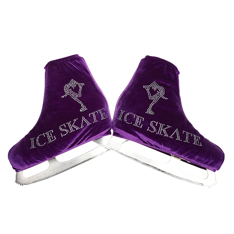 Nasinaya Adult Children's Figure Skating Competition Shoe Cover Velvet Protective Roller Accessories Shiny Rhinestone