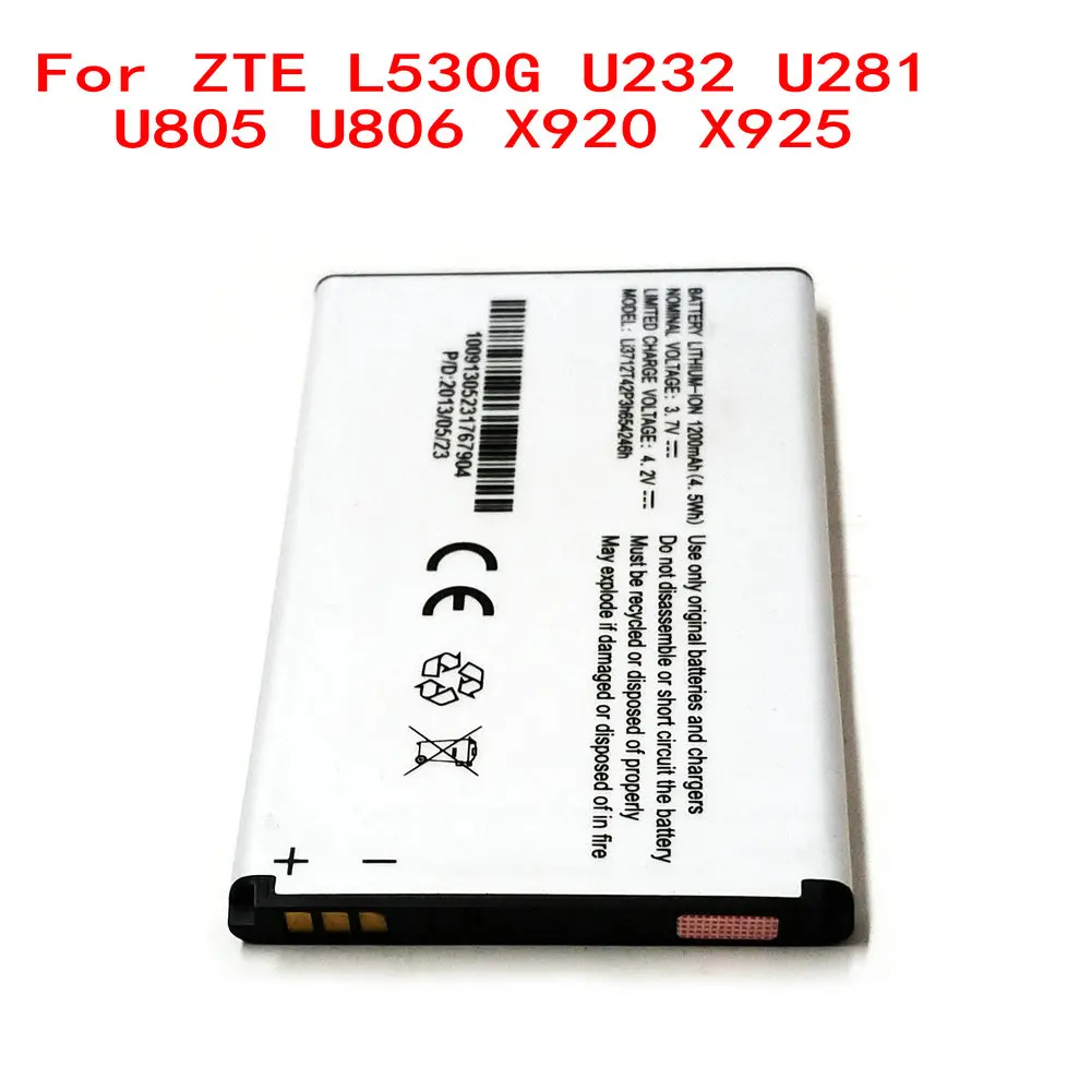 Original Li3712T42P3h654246h 1200mAh Battery For ZTE L530G U232 U281 U805 U806 X920 X925 Mobile Phone