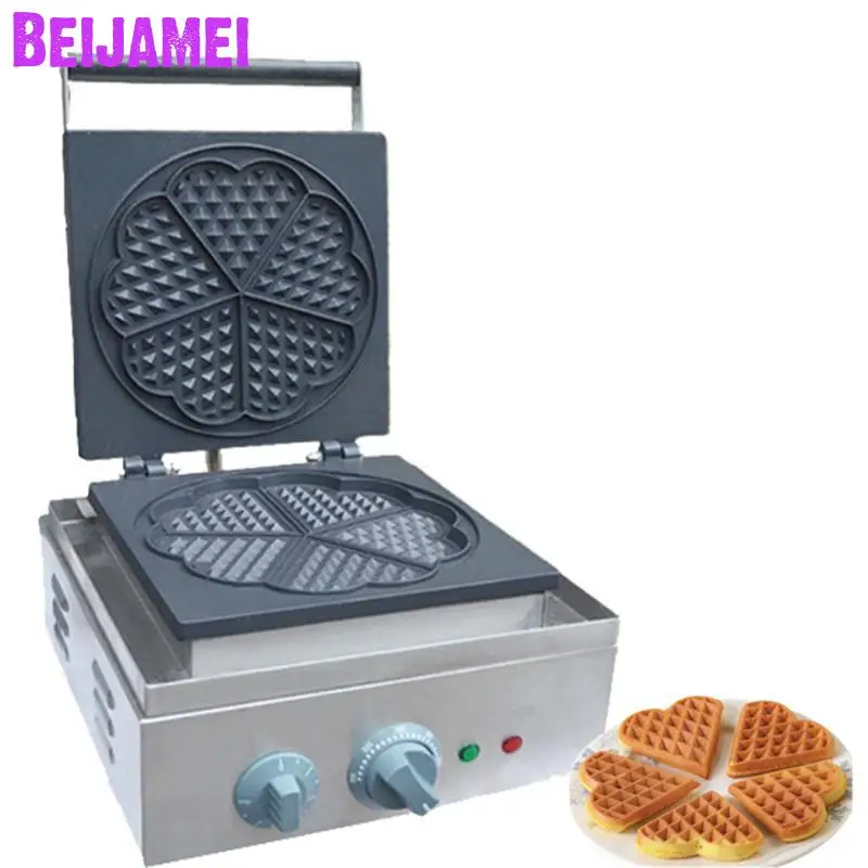 BEIJAMEI Commercial Portable Heart Shape Waffle Stick Making Heart Shape Waffle Maker Commercial