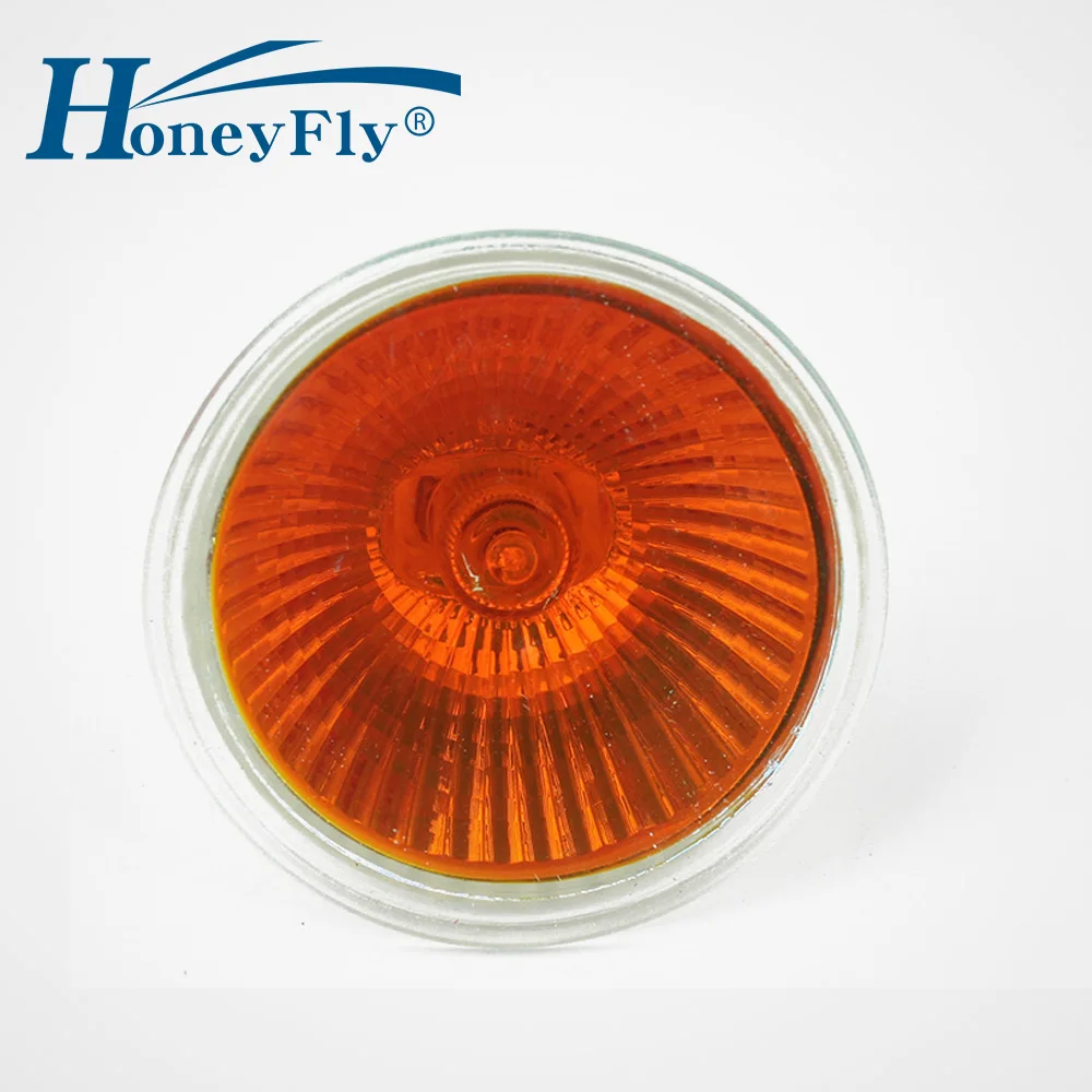 HoneyFly – lampe à flamme ambre 35W/50W 12V/110V/220V GU5.3, 5 pièces, ampoule halogène Orange, projecteur pour cheminée à Quartz