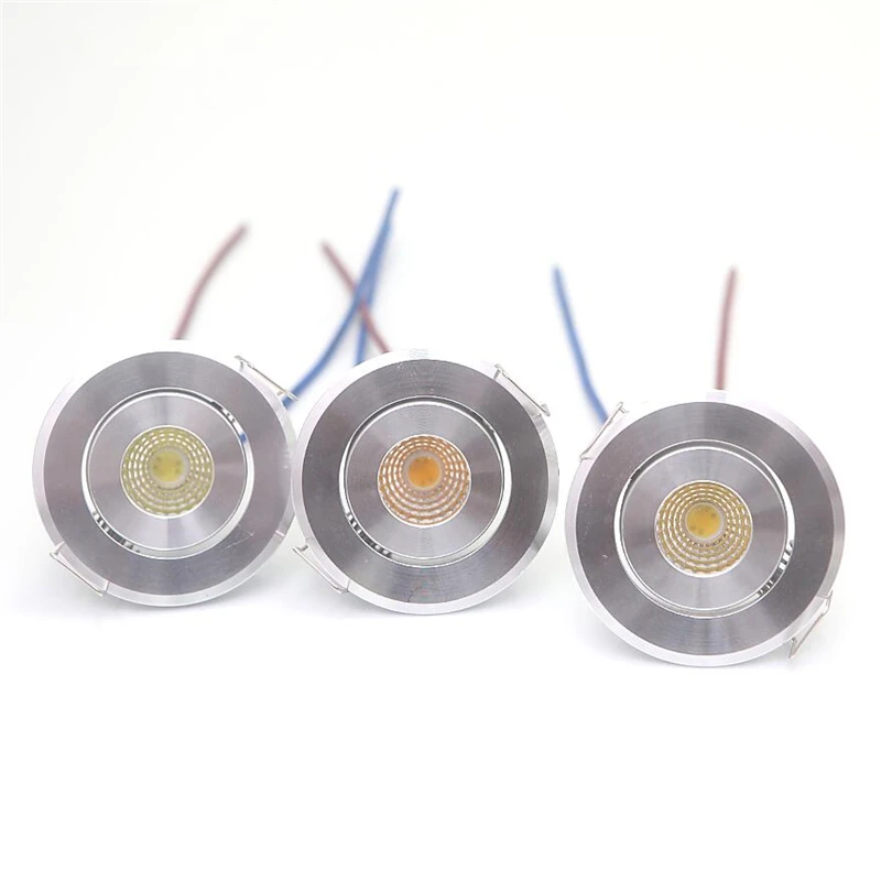 3pcs AC220V-240V LED Mini ceiling LED spot light lamp dimmable 3W COB embed mini LED downlight silver