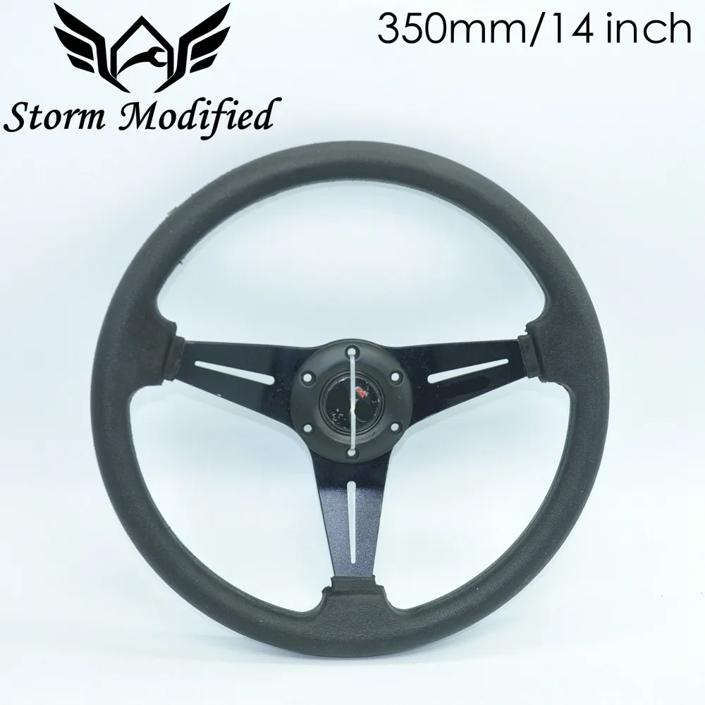 SuTong 350MM 14 inch PU Racing Aluminum Frame Light Weight 6-Hole Steering Wheel Modified Sport