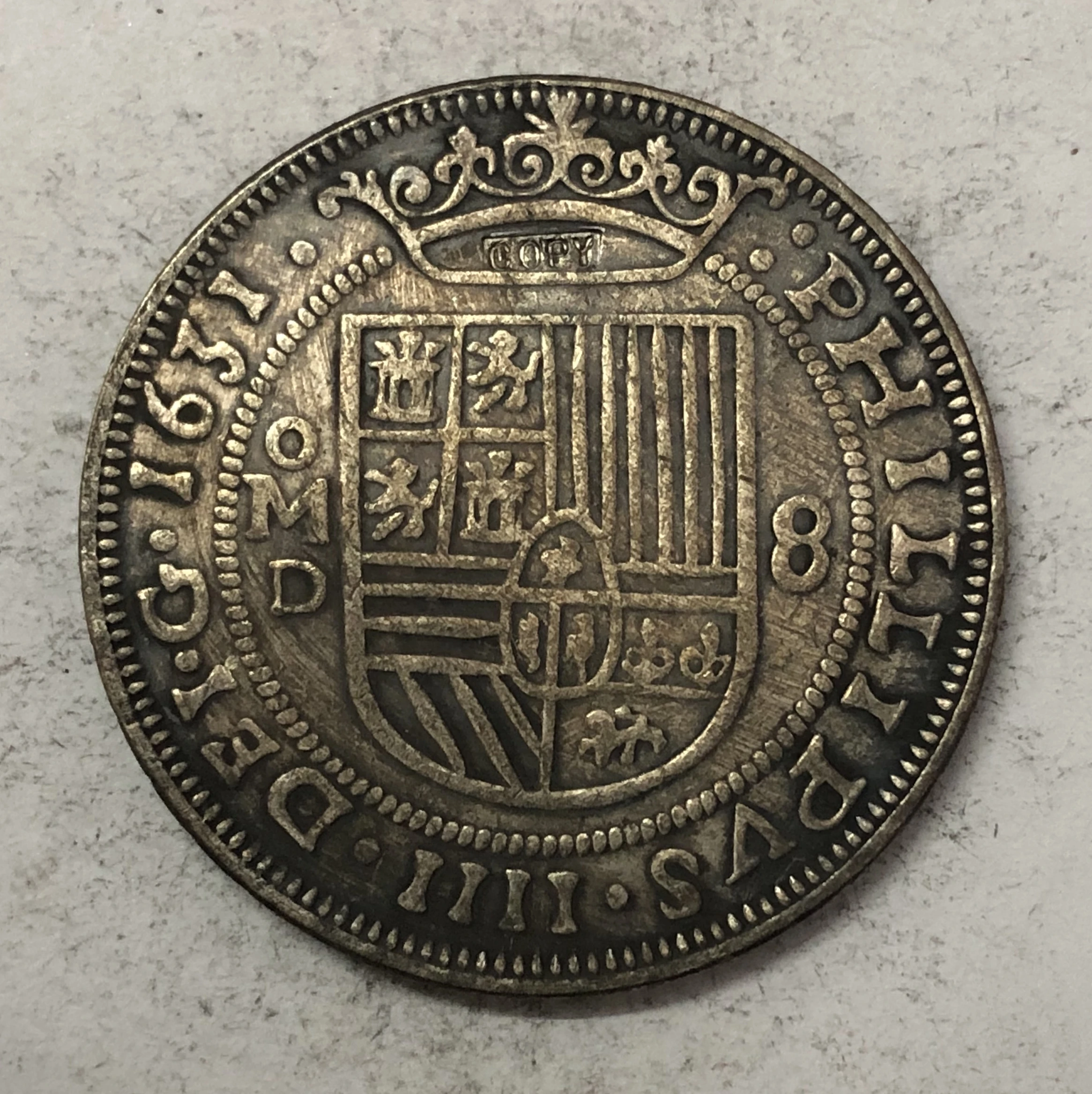 1631 Mexico Silver Plated One Dollar Exact Copy High Quality