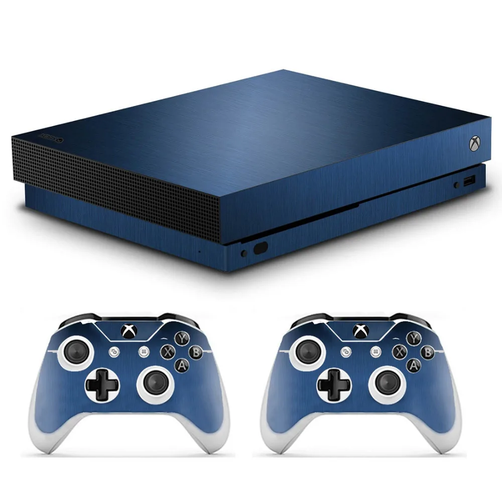 Metal Brushed Skin Sticker Decal For Microsoft Xbox One X Console and 2 Controllers For Xbox One X Skin Sticker Vinyl