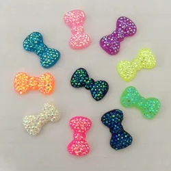 HOT 50pcs Resin BOW FlatBack Appliques Dekoracja ślubna rzemiosło DIY C25