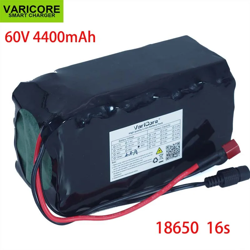 60V 16S2P 4.4Ah 18650 Li-ion Battery Pack 67.2V 4400mAh  with 20A discharge BMS 800w 1000Watt