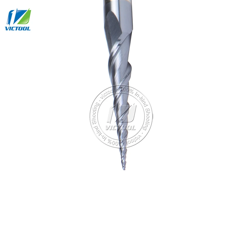 2pcs/lot R0.25*D4*20.5*50L*2F Tungsten solid carbide Coated Taper Ball Nose End Mills,taper and cone Bit wood