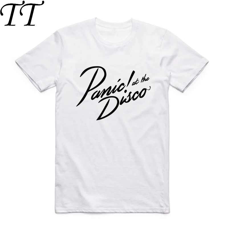 2019 Men Print Music Band Panic At The Disco Fashion T Shirt O-Neck Short Sleeve Summer Casual Hipster Polyester T-shirt HCP984
