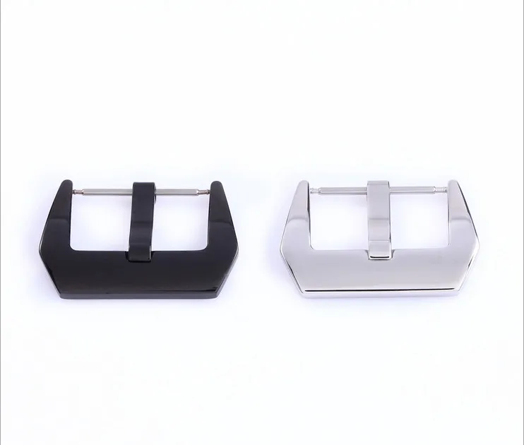 50Pcs/Lot Watch Buckle Stainless Steel Watch Buckle Silver Black Dull Polish Smooth Polish With Spring Bar 20MM 22MM 24MM 26MM