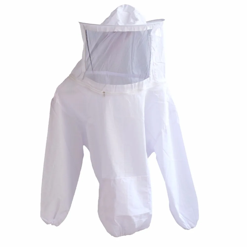 Beekeeper Protective Clothing With Black Veil And Hat White Bee Insect Feeding Supplies Beekeeping Tools 1 Pc view 5