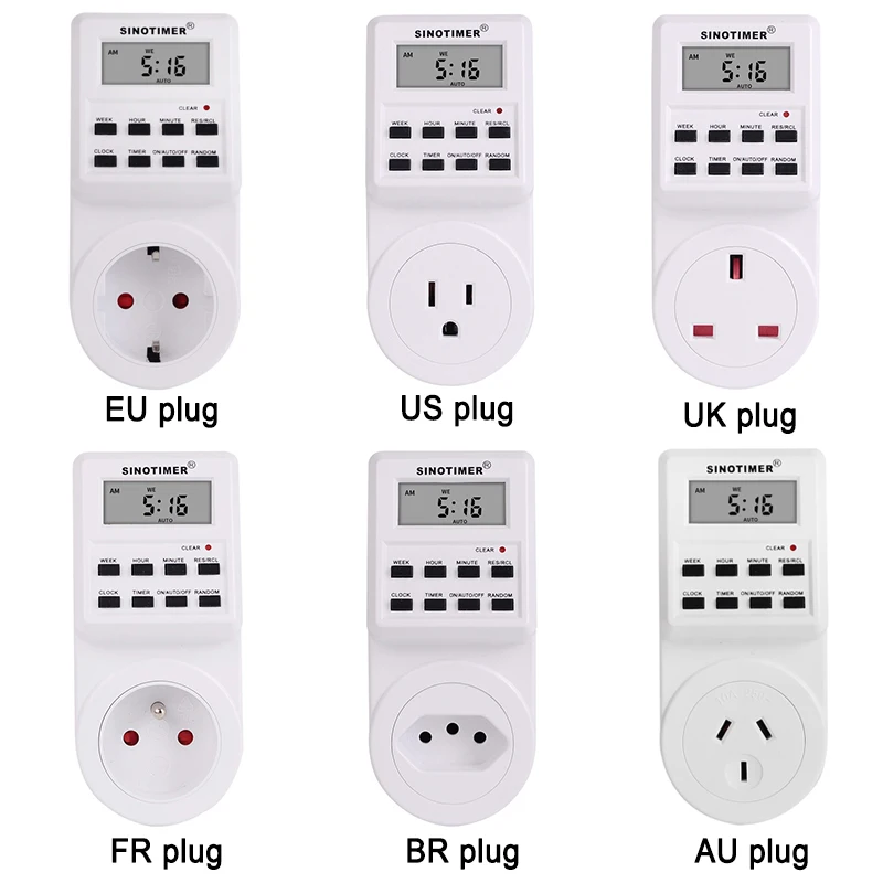 TM516 Digital Timer Plug Weekly Programmable Electrical Wall Plug-in Power Socket Timer Switch Outlet Time Clock 220V 110V  EU