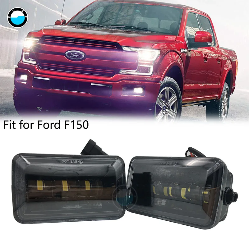 Upgraded LED Fog Lights Compatible For Ford F150 2015 2016 2017 Black Fog lights Replacement Plug&Play easy install .