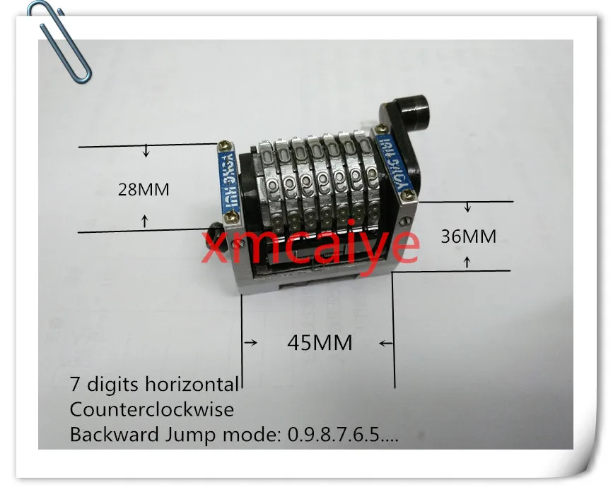 

2 Pieces GTO 7 Digits Horizontal Numbering Machine Backward Jump Moth 0987654...