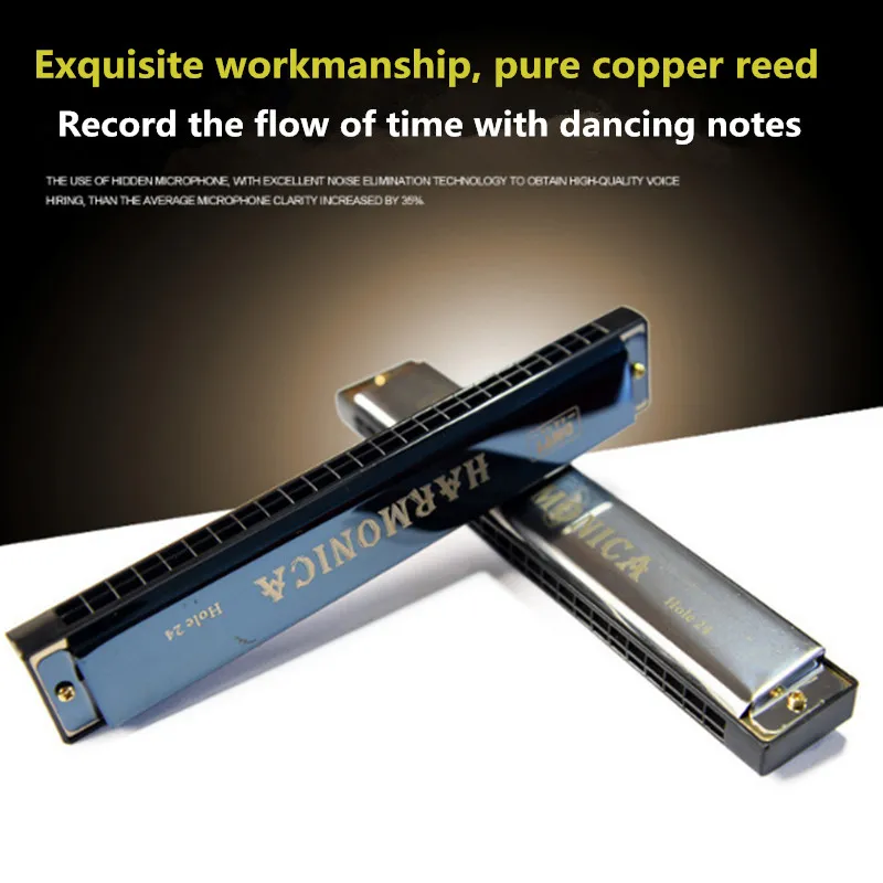 Chromatic Harmonica Mouth C Key 24 Holes Woodwind Musical Instruments Harmonica Mouth Organ