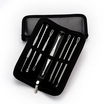 

100sets/Lot 7pcs/set Stainless Steel Skin Remover Kit Blackhead Blemish Acne Pimple Extractor Tool Skin Care Cleanser