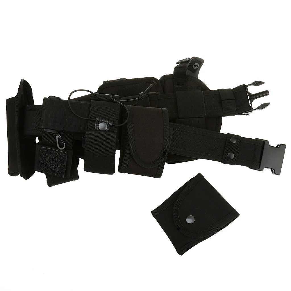 Utility Belt Waist Bag Pouch Mens Security Police Guard Patrol Kit with Radio Holster Pouch Tools for Outdoor