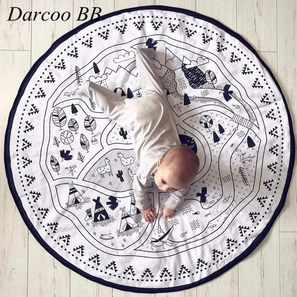 

Baby Funny DIY Play Mats Can Be Coloured Cartoon Carpet Warm Round Kids Maze Game Mat Children Boy Girl Play Toys